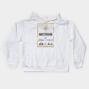 Amsterdam Minimal Lineal Poster Kids Hoodie